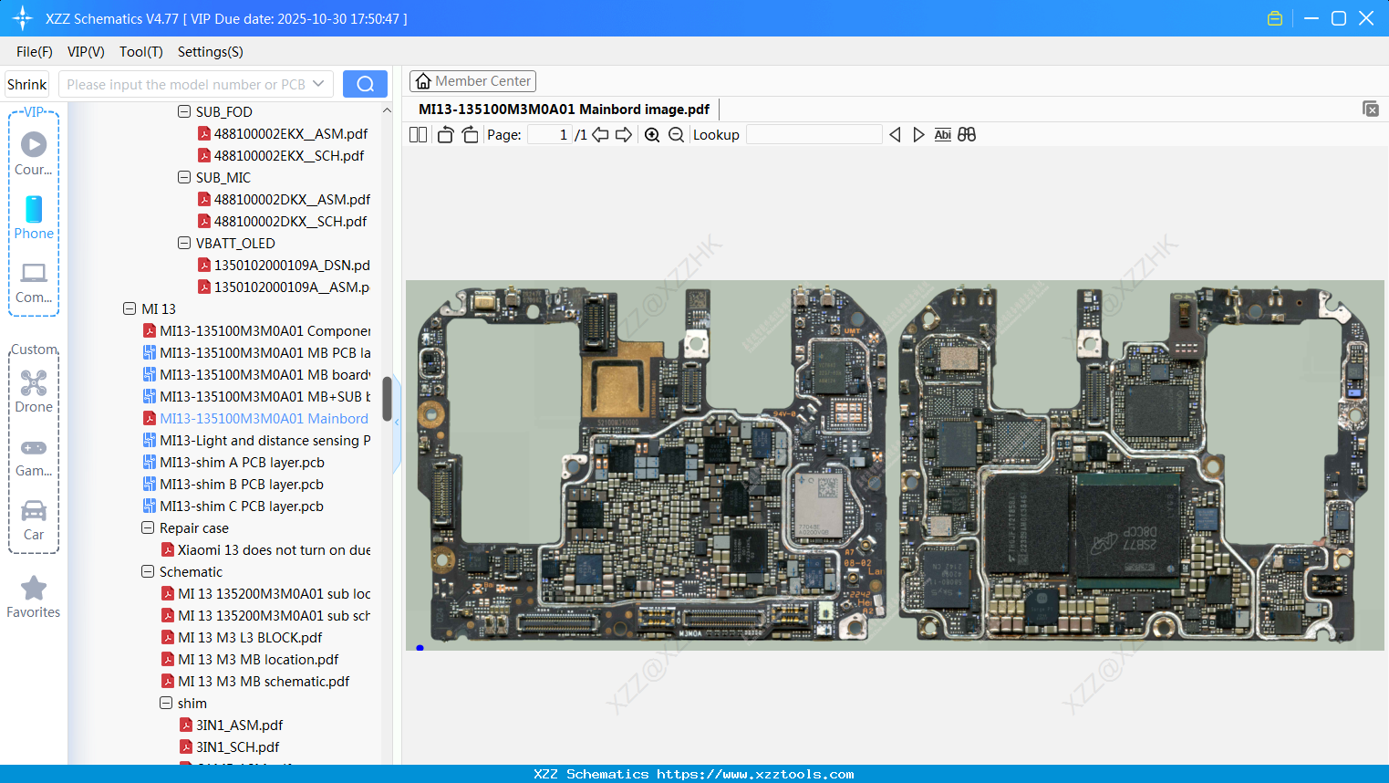 Xiaomi MI13-135100M3M0A01 Mainbord Image